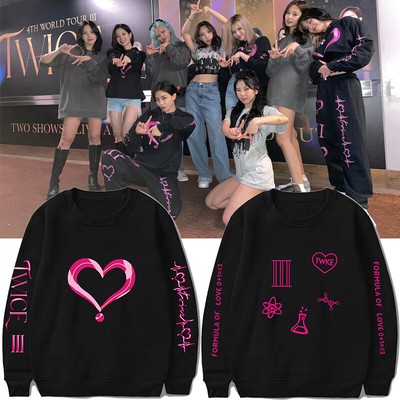 Kpop TWICE 4TH WORLD TOUR Ⅲ Sweater Black/White/Pink Sweatershirt