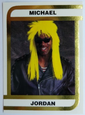 Rare! 1992 Oddball Michael Jordan in Yellow Wig & Rock Star Outfit