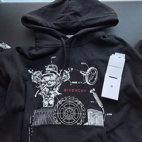Felpa con cappuccio oversize Givenchy nuova con etichette stampa grafica cotone collezione primavera estate 2021