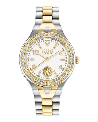 Versus Versace Womens Vittoria Crystal Two Tone 38mm Bracelet