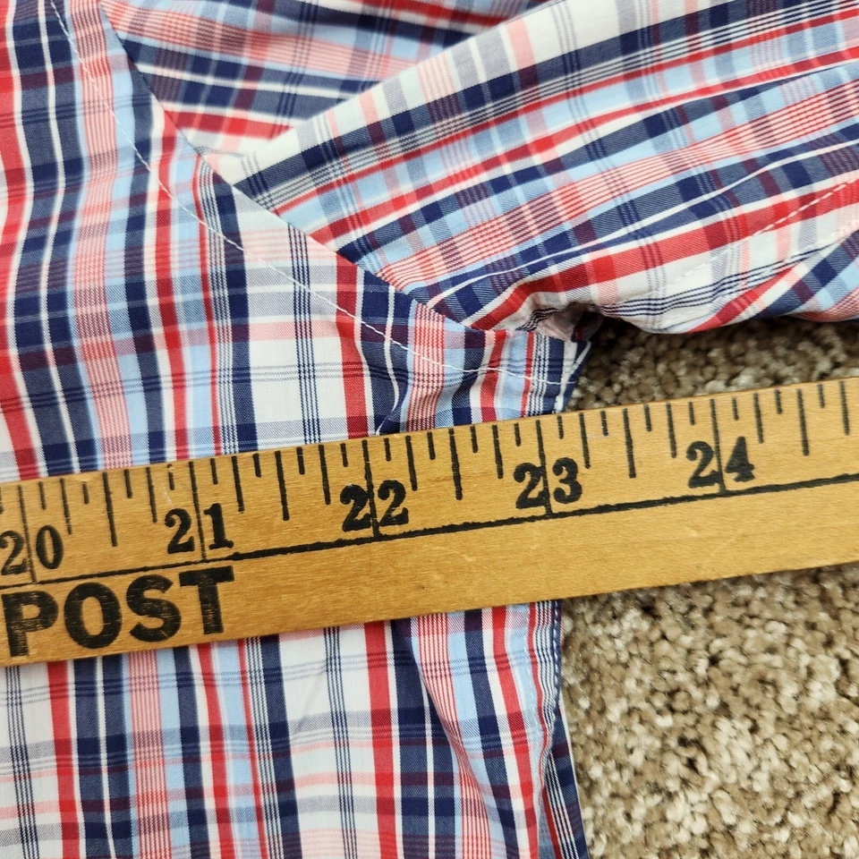 Camisa Johnnie-O Performance Para Hombre Grande Nylon Bambú Cuadros Preppy Roja Azul Blanca Foto 4 de 4