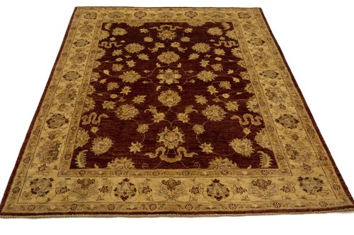 Afghan Chobi Ziegler Teppich Handgeknüpft 150x200 Rot Orientalisch Wolle - Picture 2 of 7