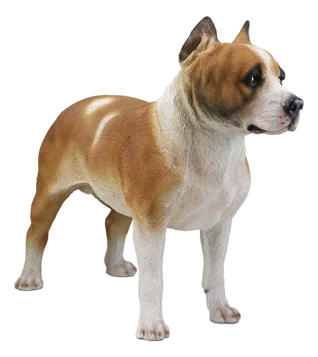 Large Lifelike Realistic American Pit Bull Terrier Dog Statue