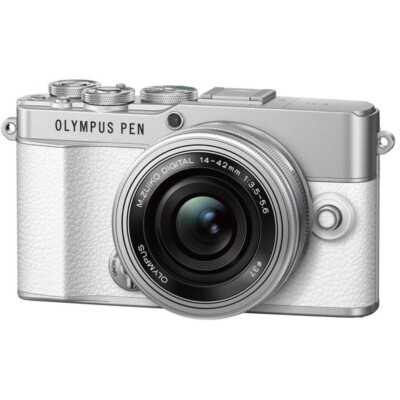 OLYMPUS PEN E-P7 Mirrorless White Camera 14-42mm EZ 40-150mm R