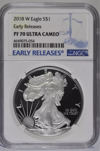 2018 W 1oz Silver Eagle NGC PF70 UCAM - Early Releases - Blue Label
