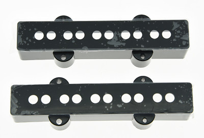 Pair of Black Bass Pickup Covers Neck/Bridge for 5 String Jazz Bass J Bass