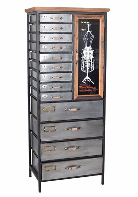 Hochkommode Metallschrank Fabrik Möbel Highboard Loft Schrank Retro Kommode