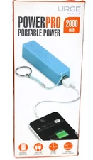 Urge Powerpro Keychain 2000mAh Portable Power Bank External Battery Black Blue