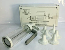 Pampered Chef Easy Accent Decorator Cookies Cakes Appetizers Complete w/ 6 tips