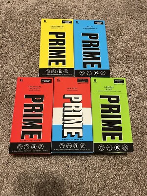   5 Box Prime Hydration Stick Pack Electrolyte Drink Mix (6 Packs in Box)