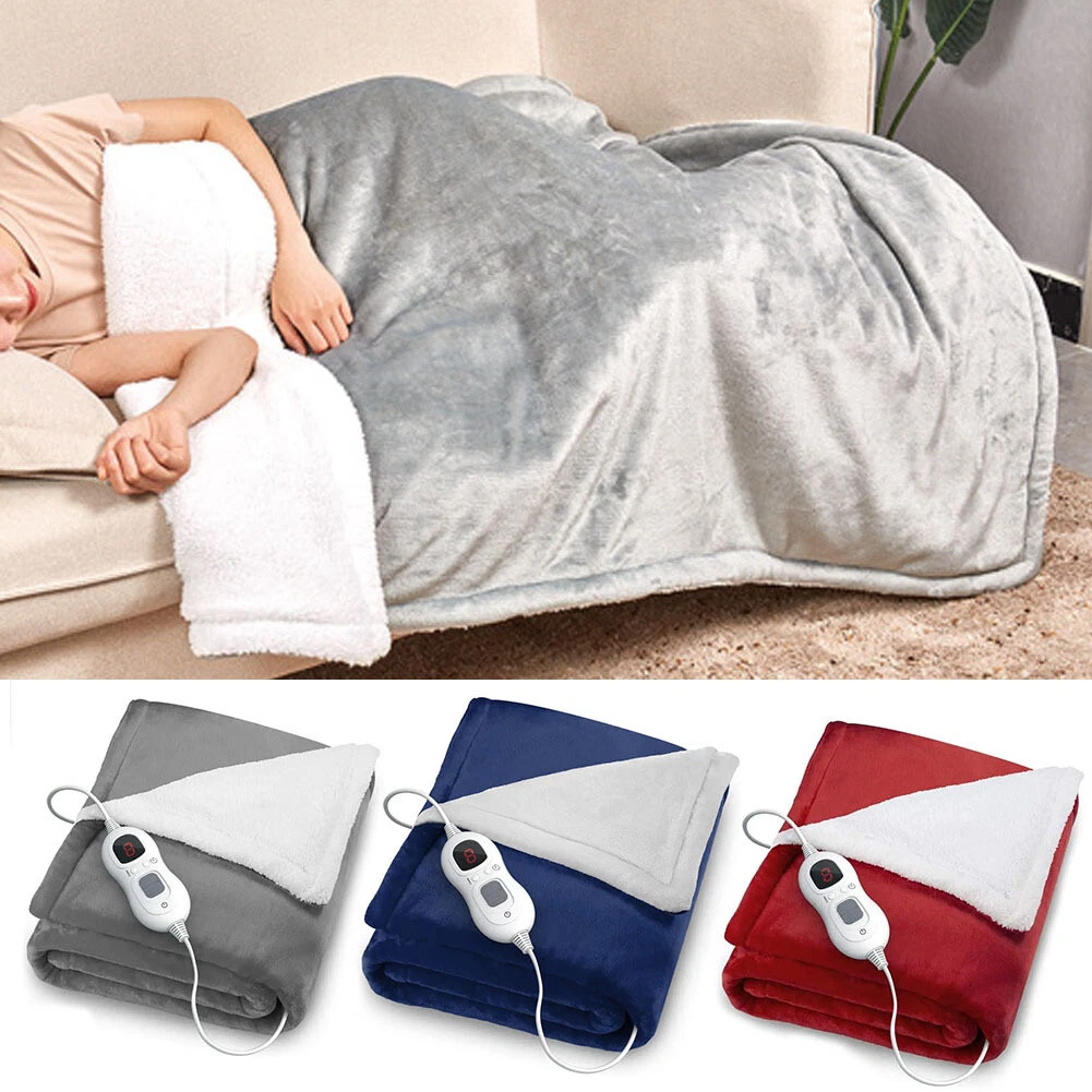 Electric Heated Throw Over Blankets Soft Fleece Washable Heat Digital  Controller | eBay