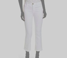  220 Frame Women White Le Crop Mini Bootcut Cotton Denim Jeans Pants Size 24