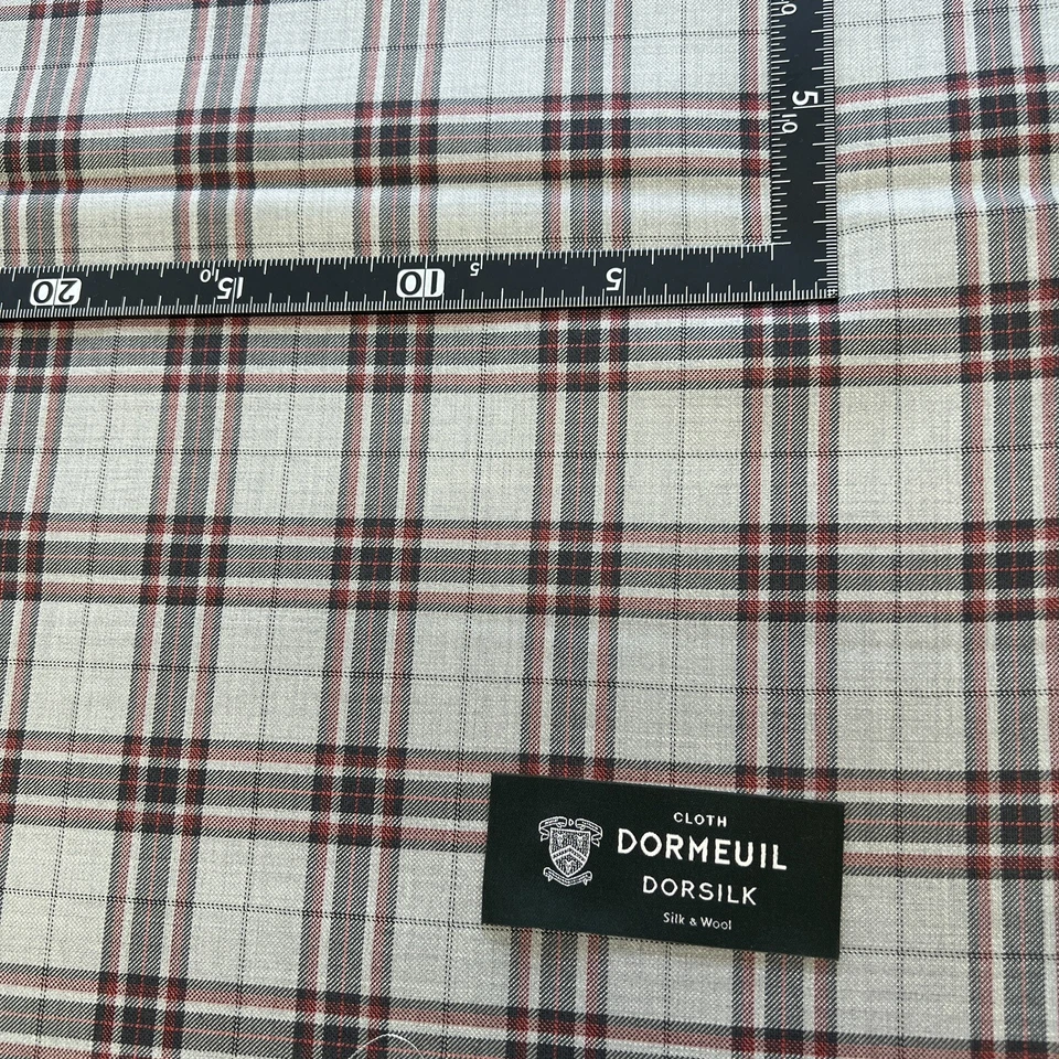 Telas de traje de lujo DORMEUIL 55% lana, 45% seda CHAQUETA, cuadros 2 m Foto 4 de 4