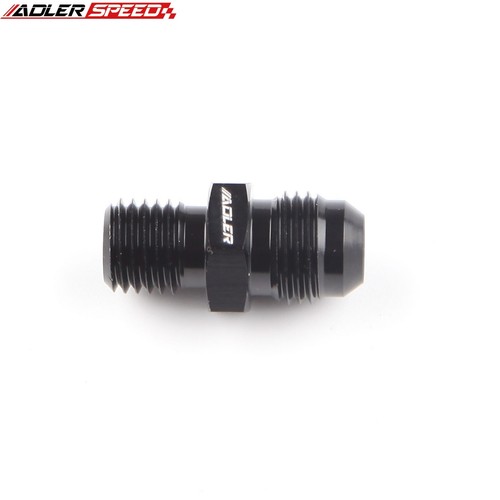 US 2PCS 6AN AN6 Male Flare To M12x1.5 Metric Straight Fuel Fitting Adapter Black - Picture 8 of 8