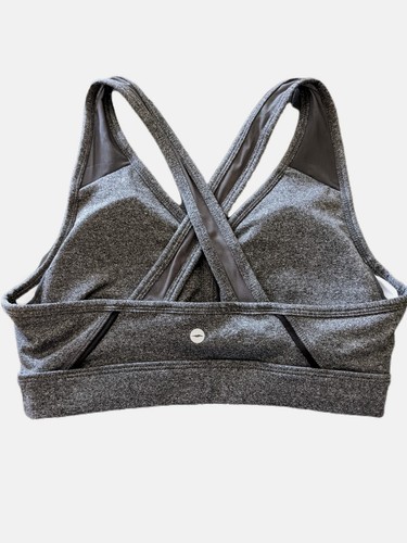 Avia Sports Bra Small Heather Gray Women's High Support Criss Cross Sports Bra - Picture 2 of 3