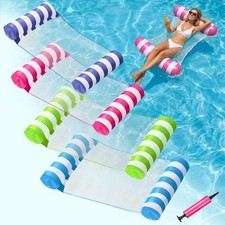 4 Pack Inflatable Pool Floats, 4-in-1 Water Hammock, Pool Floats Adult Size f...