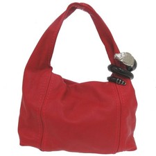 Borsa Jimmy Choo Saba Hobo in pelle rossa da donna con motivo serpente a trac...