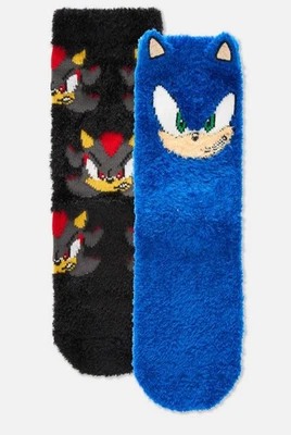 SEGA Sonic The Hedgehog Cosy Socks Bed Socks Slipper Socks 2 Pack