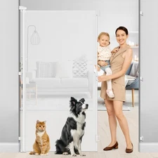 72" Extra Tall Retractable Baby Gate for Doorways 55" Wide Pet & Child Safety