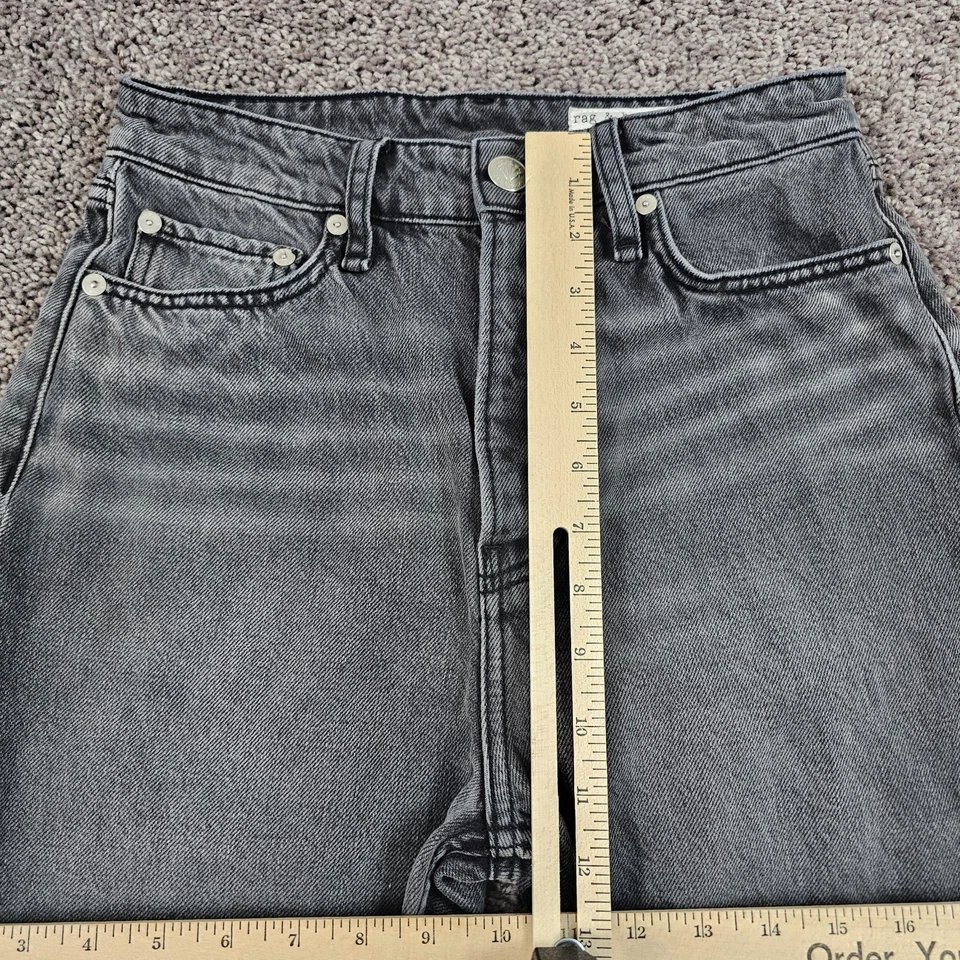 Rag Bone Jeans Women 25 Gray Barrel Leg Relaxed High Rise Denim USA Rachel 24x27 - Image 4 of 4