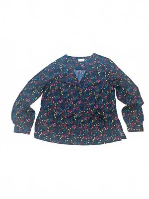 Holly & Whyte by Lindex blau mehrfarbig Wickel Schnürung Bluse Top UK 18 20