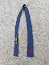 Vtg Polo Ralph Lauren Knit Tie Navy Blue Red Pony 100 Cotton Made in USA Ivy