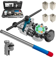 Brake Line Flaring Tool Kit 45° Single/Double/Bubble Flares for 3/16-3/8" Tubing