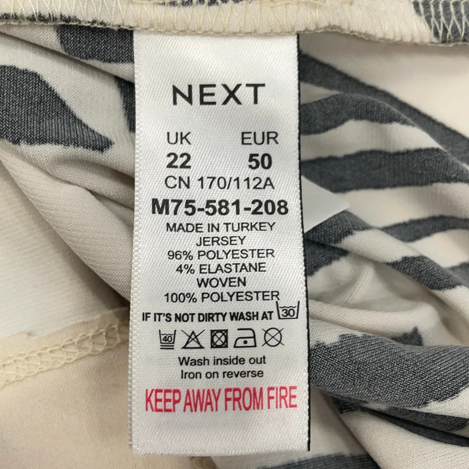 Next, chemisier, taille : 50, beige/noir, élasthanne/polyester, zèbre, femme ... - Photo 4/4