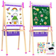 Art Easel for Kids 4-8,Kids Easel with Paper Roll and Art Supplies,Toddler To...
