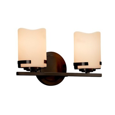 Justice Design CandleAria Atlas 2LT Vanity, Bronze - CNDL-8452-14-CREM-DBRZ