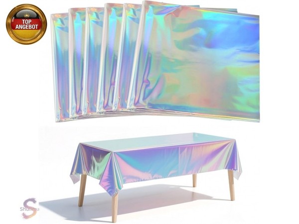 6 StüCk Bunt Glitzer Party Tischdecke Bunt Tischdecke Geburtstag Wasserdicht-image