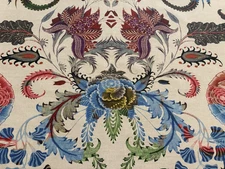 CHRISTIAN LACROIX "NOAILLES NATUREL" Lg scale dramatic floral-$525-54.5"Wx46.5"L