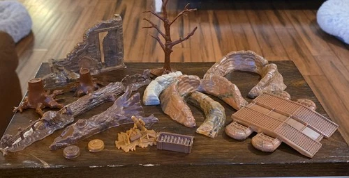 Vintage Marx WW2 Battleground Playset Terrain Fortifications Lot Of 15 Equipment