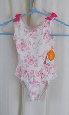 Gymboree Girls One Piece Swimsuit Pink/White Floral Size 2T 30-32 Lbs 