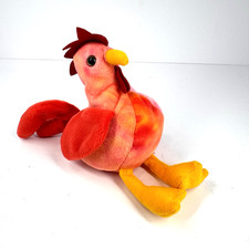 Ty Beanie Babies Strut the Rooster 1996 PE Pellets Plush Red Orange Original