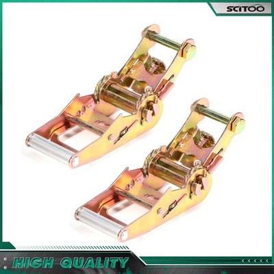 2x 2'' Ratchet Tow Dolly Hauler Webbing Flat Bed Straps Tie Down Trailer Truck