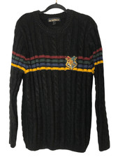 Wizarding World of Harry Potter Hogwarts Crest Cable Knit Sweater- Size XL