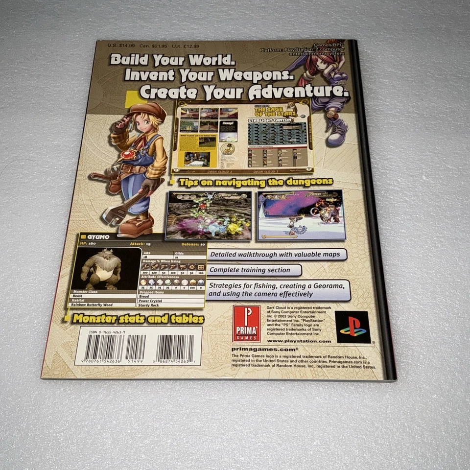 PRIMA GAMES DARK CLOUD 2 THE OFFICIAL STRATEGY GUIDE PS2 RARE VGC  RARE RPG BOOK - Image 2 of 4