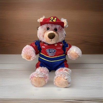 Build A Bear Multi Color Bear Jeff Gordon 24 DuPont Nascar Outfit , Hat Plush