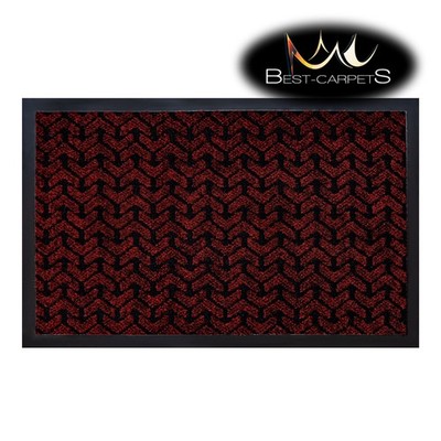RUTSCHFESTE robuste TÜRMATTE ''DUNLOP'' rot Indoor Outdoor Kaugummi Antirutsch
