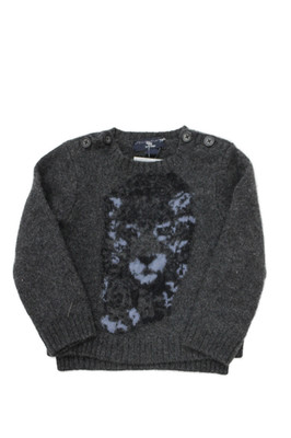 Stella McCartney Kids Kids Round Neck Long Sleeves Pullover Sweater Gray Size 4