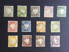 BAVARIA - 1888-1900 - Sc#58-71 - Used Set Except for #65 -  Wmk95h - Postpd