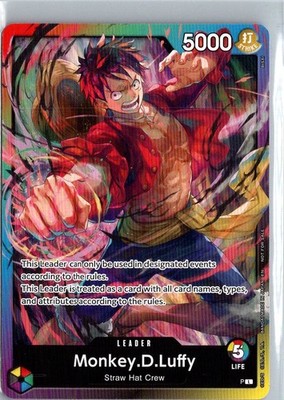 Monkey.D.Luffy (Release Event Leader) - One Piece TCG - English NM Rainbow Promo