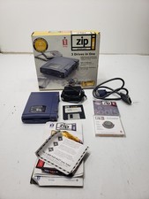 Vintage Iomega ZIP 100 Parallel Port External Drive Complete In Box PC MAC