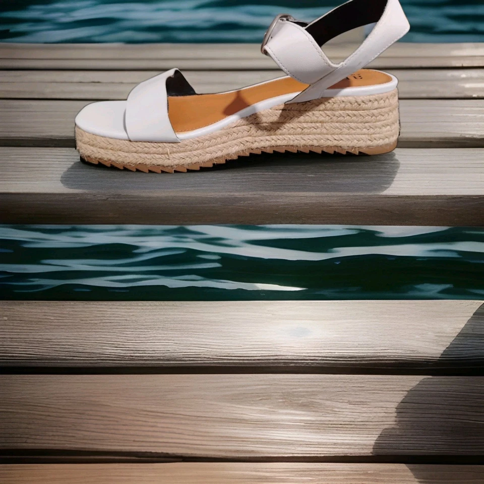 Sandalias/zapatos de mujer con correa blanca a.n.a new approach #9 2 pulgadas de tacón Foto 4 de 4