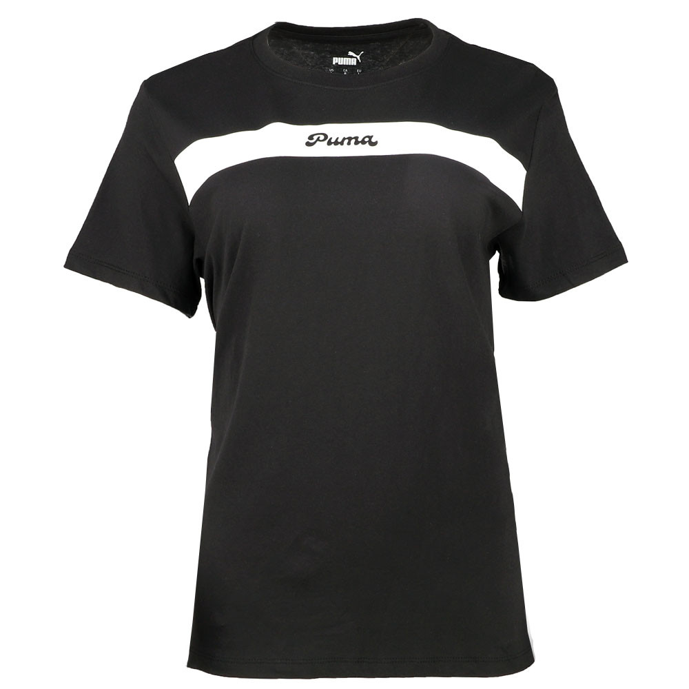 Женская футболка с круглым вырезом и коротким рукавом Puma Upfront Line, черные повседневные топы 682238