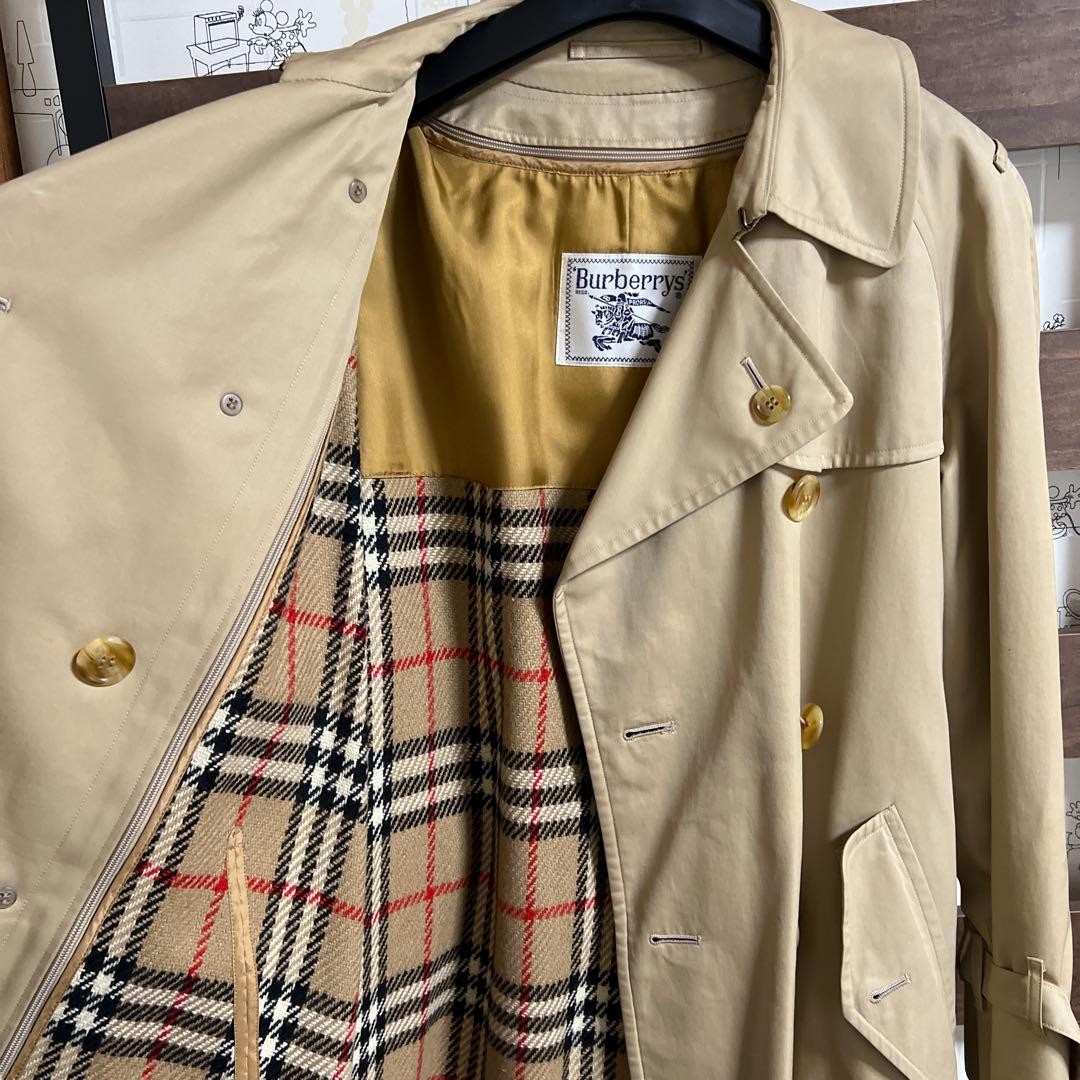 Burberry Trench Coat Beige Cotton With Check Pattern Size M For Women thumbnail 7