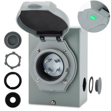 30 Amp Generator Inlet Box, NEMA L14-30P Power Inlet Box,125/250V,3750/7500W,