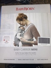BabyBj rn Baby Carrier Mini Soft Jersey Charcoal Gray Infant 0-1 yrs/7-25 lbs.