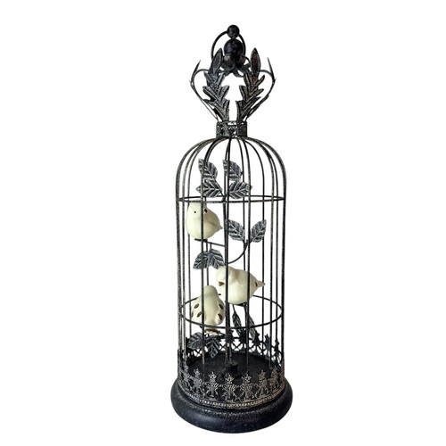 Metal Decorative Bird Cage with Birds Table Decor - 第 1/3 張圖片